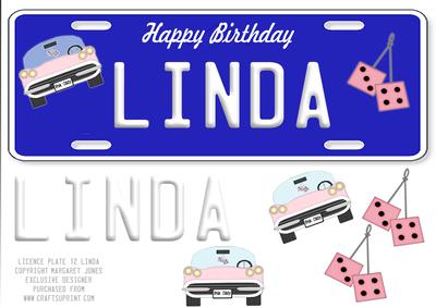Licence Plate - Name - Linda