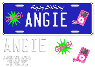 Licence Plate - Name - Angie