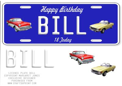 Licence Plate Name Large Dl Card Bill