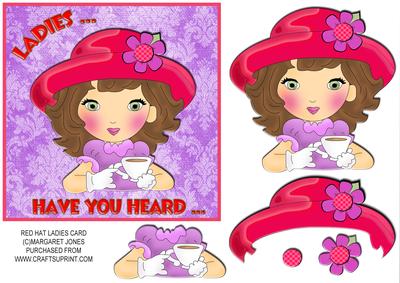 Red Hat Ladies "have You Heard" 6 x 6 Card