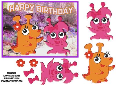 Monsters in the Park Birthday Card - Children