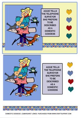 Aggie the Domestic Goddess Card Front - Humorous