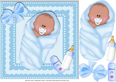 Baby Boy 1 8x8 Card