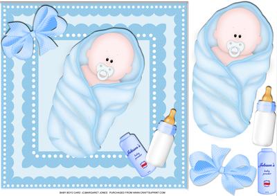 Baby Boy 2 Card 8 x 8