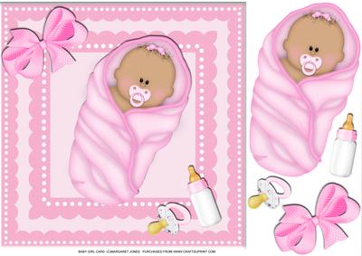 Baby Girl 8 x 8 Card