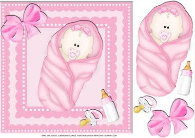Baby Girl 2 Card 8x8
