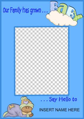 New Baby Boy Frame - Add Name and Photo