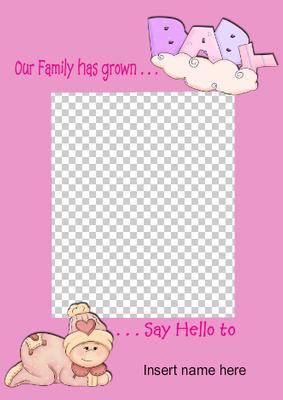 Baby Girl Frame - Insert Photo and Name to Personalize