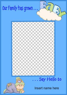 Baby Boy Frame 2 -add Photo and Name to Personalize