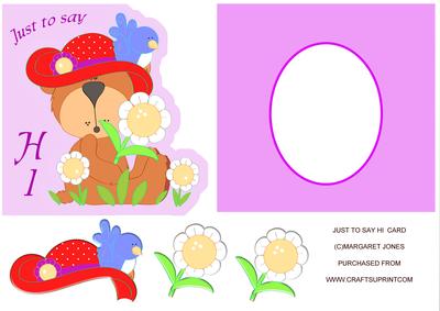 Just to Say Hi Shaped Card