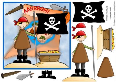Aarrrgh the Pirate - Any Occasion 8x8 Card