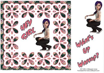 Hey Girl 8x8 Card - Any Occasion