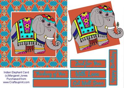 Indian Elephant in Full Regalia Card