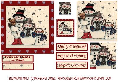 Snowman Family Pyramid with Gift Tag