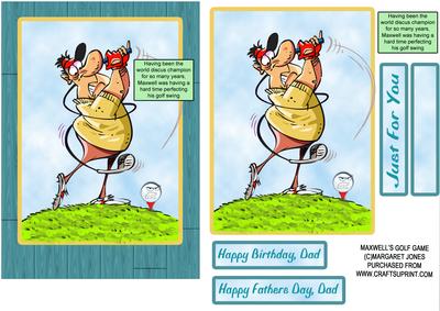 Maxwell the Golfer's Bad Day - Birthday,fathers Day