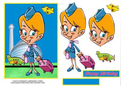 Flight Attendant Card - Birthday or Any Occasion