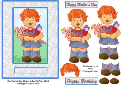 Red-haired Boy Mother's Day/birthday Card