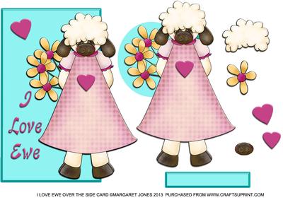 I Love Ewe Over the Edge Card - Valentines,birthday,any