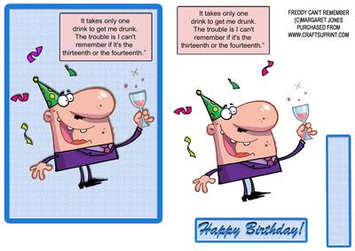 Freddy Can't Remember - 5x7 Birthday or Any Occasion Card