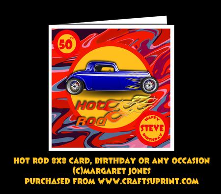 Hot Rod 8x8 Card Mini Kit, Birthday or Any Occasion