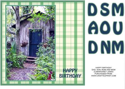 Old Shed 8x8 Birthday Card, Dad, Son, Mum or Mom