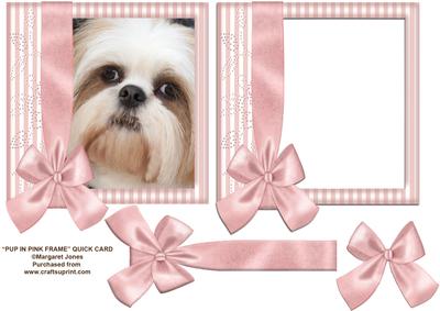 Pup in Pink Frame 8x8