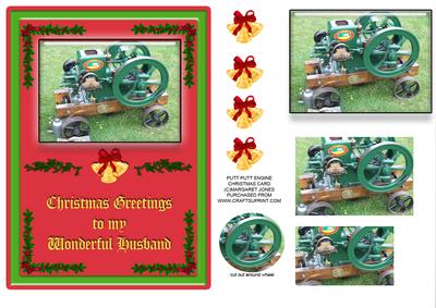 Putt Putt Engine Christmas Card for Husband