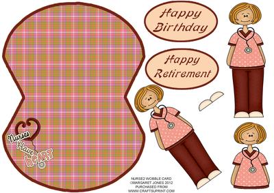 Nurse Retirement or Birthday Wobble Card