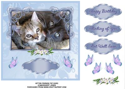Kitten Friends 7 x 7 Card