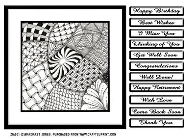 Zia001 Zentangle Inspired Art Card - Many Occasions