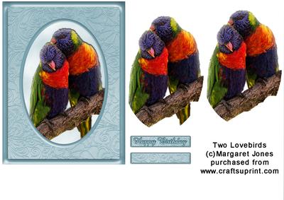Two Lovebirds - Birthday, Valentines Day, Any Occasion