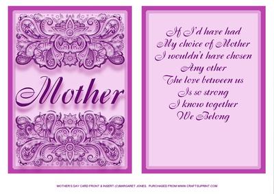 Mothers Day Card Adoptive or Natural Mother