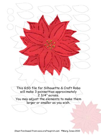 File - 3 Poinsettias - Card Elements