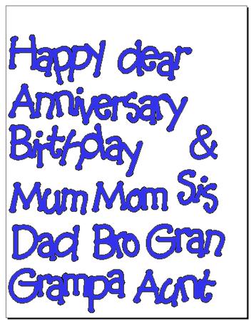 Birthday & Anniversary Family Words