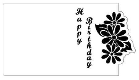 Flower Edge Happy Birthday Card Cutting File For