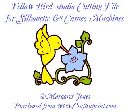 Yellow Bird Cutting File For Silhouette & Cameo