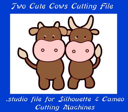 Two Cute Cows Cutting File For Silhouette & Cameo