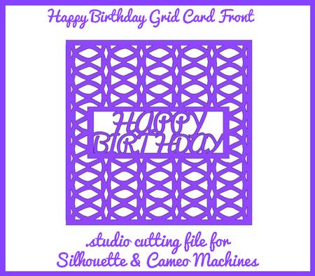 Happy Birthday Card Front File For Silhouette/cameo