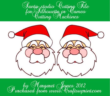 Pair Of Santa Faces - Make Ornaments Cards Etc
