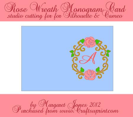Rose Wreath Monogram Card