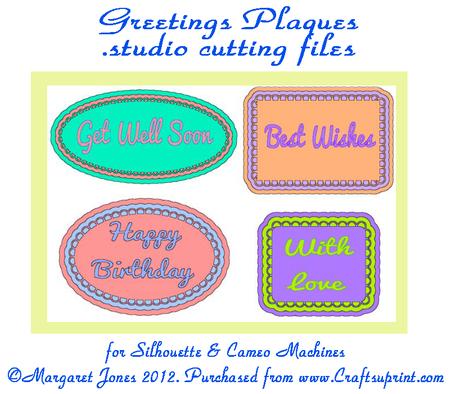 Greetings Plaques Cutting Files Silhouette & Cameo