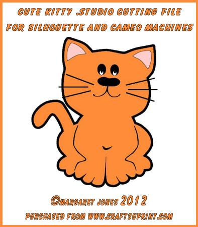 Cute Kitty Cutting File Silhouette & Cameo Machines