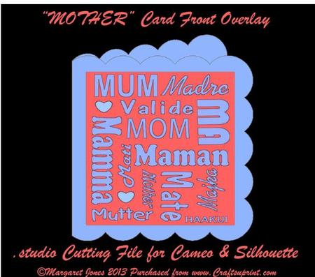 Mother In Various Language Card Front Overlay File