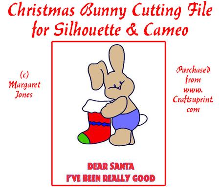Christmas Bunny Cutting File Silhouette & Cameo