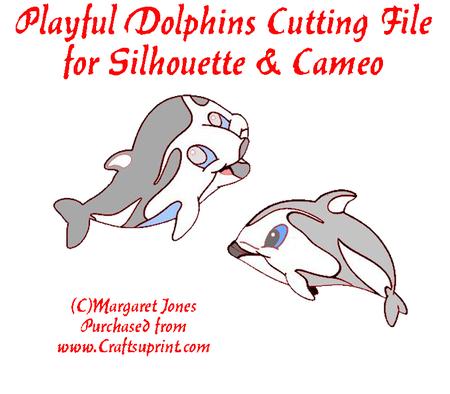 Playful Dolphins Cutting File For Silhouette & Cameo