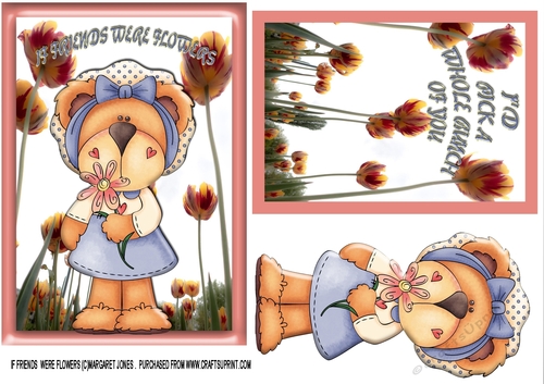 If Friends Were Flowers - card for any occasion.  Includes insert.