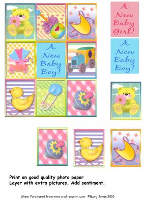 New Baby Picture Blocks Quick Card