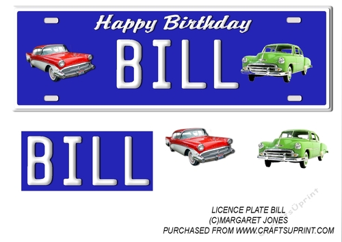 Personalized Licence Plate - Bill