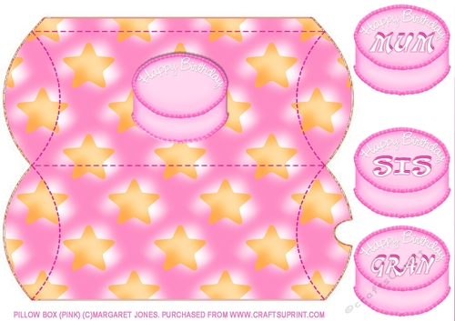 Pillow Box - Pink - Mum, Sis, Gran