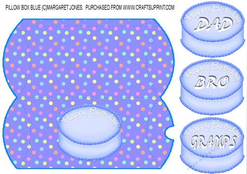 PILLOW BOX - BLUE - DAD, BRO, GRAMPS